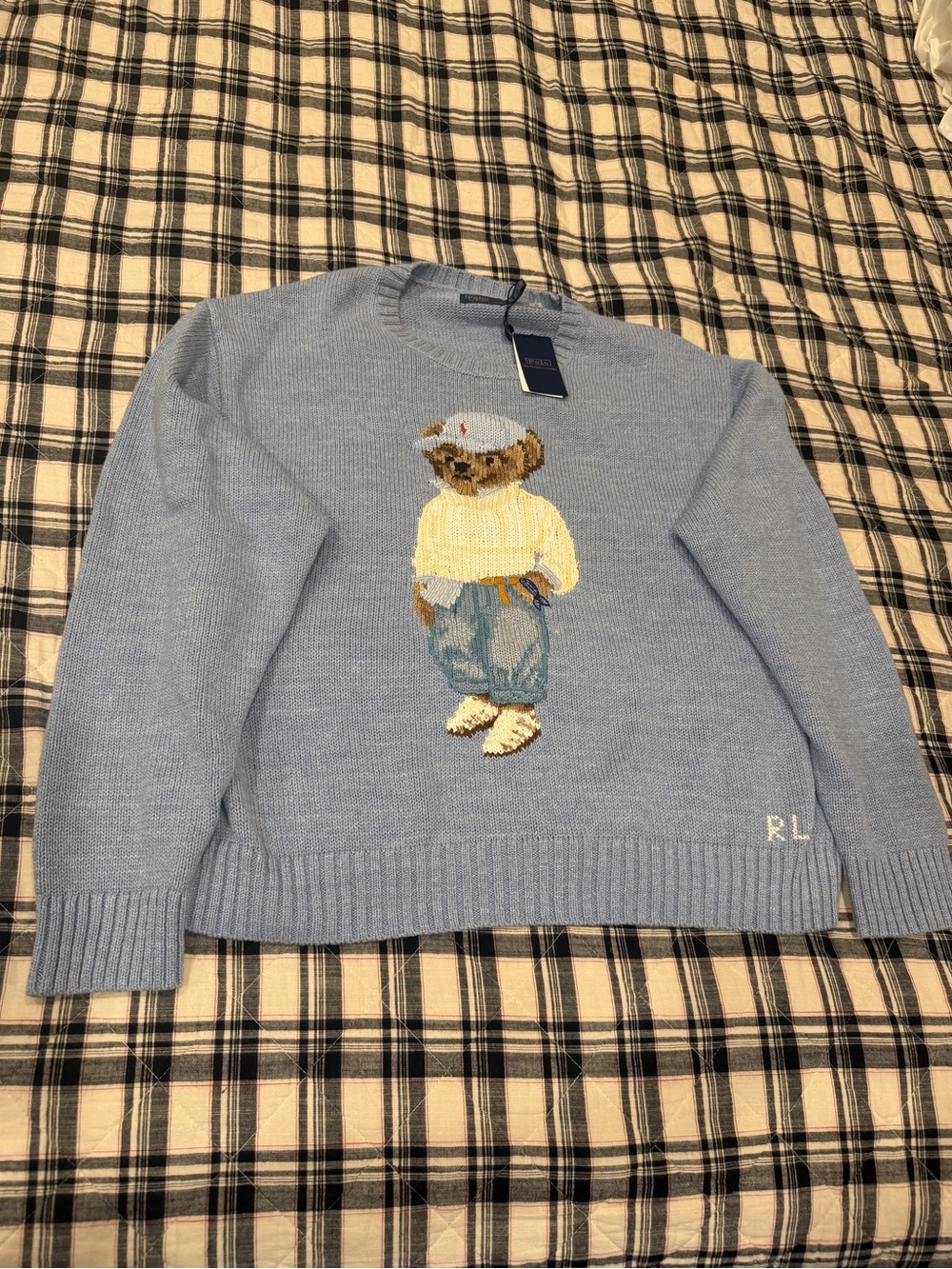 NWT women’s Polo Ralph Lauren Crewneck Sweater with Bear Motif - Picture 2 of 3